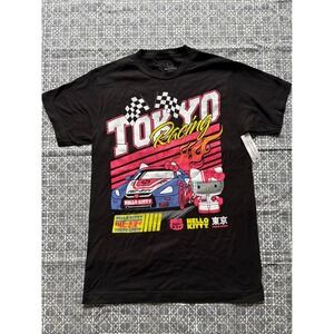 Sanrio Hello Kitty Tokyo Racing T-Shirt Small Black NEW Graphic Tee JDM Style